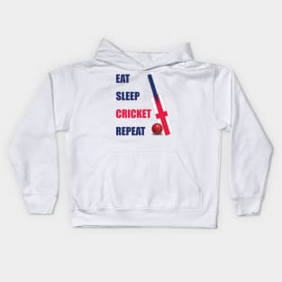 Eat Sleep Cricket Repeat England Flag Cricket Bat Kids Hoodie